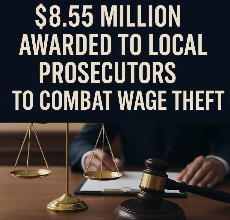$8.55 Million Awarded to CA Prosecutors to Combat Wage Theft