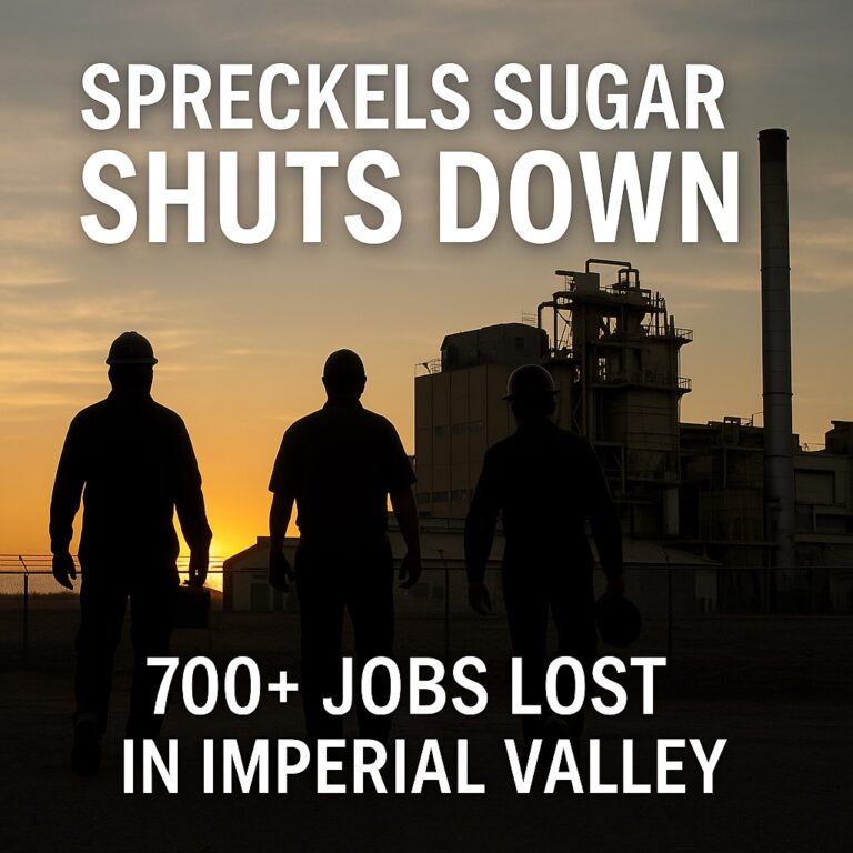 California’s Last Sugar Beet Plant Is Closing: Jobs and Workers