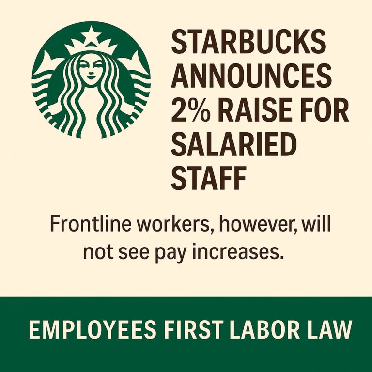 Starbucks Announces 2% Raise for Salaried Employees