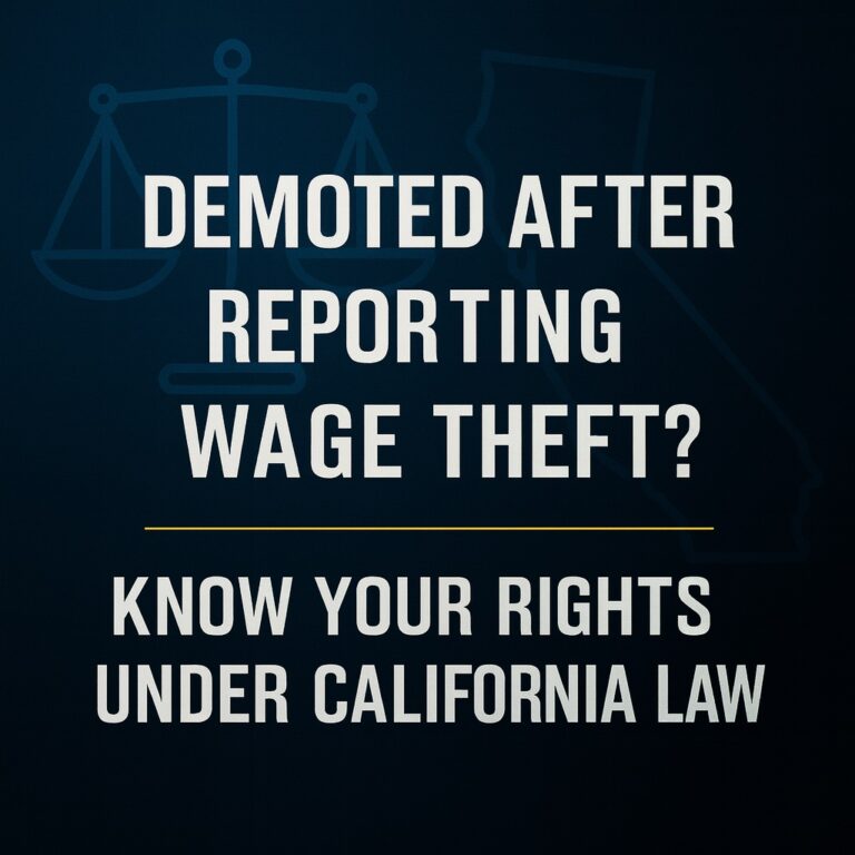 Demoted After Reporting Wage Theft