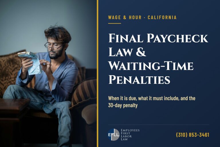 California final paycheck law and waiting-time penalties