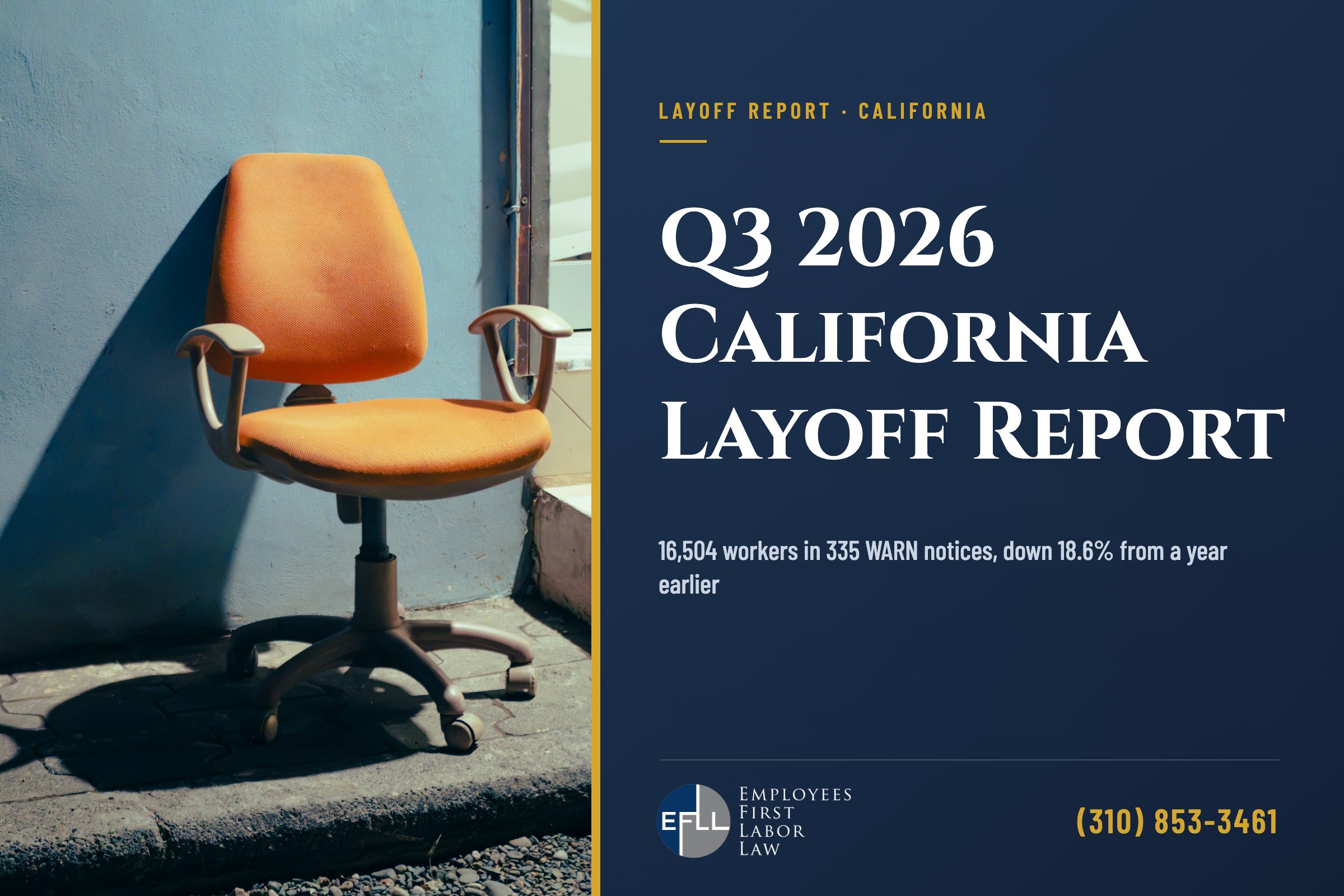 Empty office chair, illustrating the Q3 2026 California Layoff Report