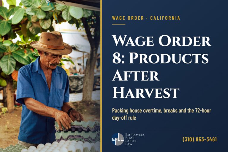 Worker packing eggs into trays, illustrating California Wage Order 8 for post-harvest industries