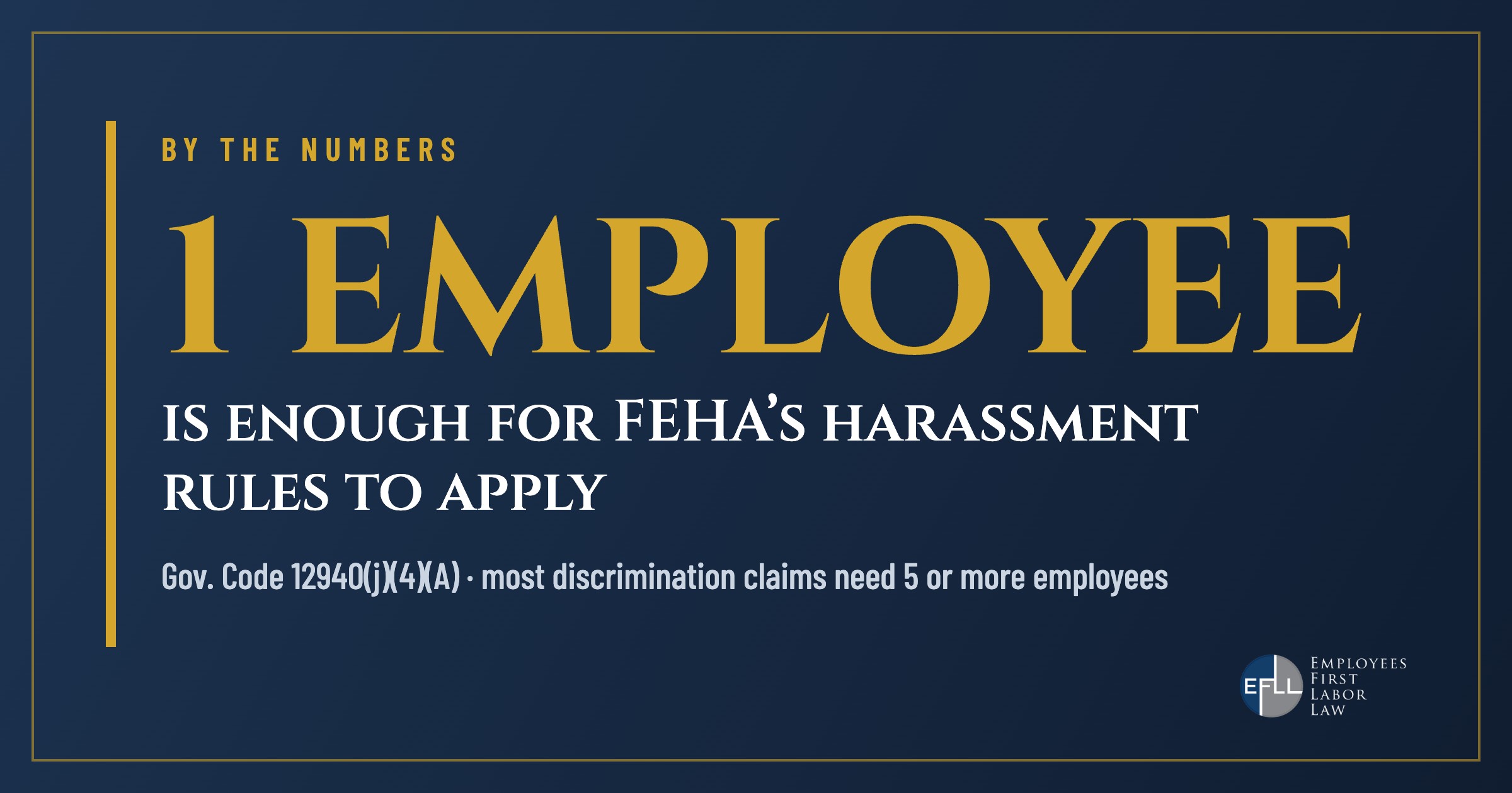 FEHA harassment rules apply to employers with one or more employees