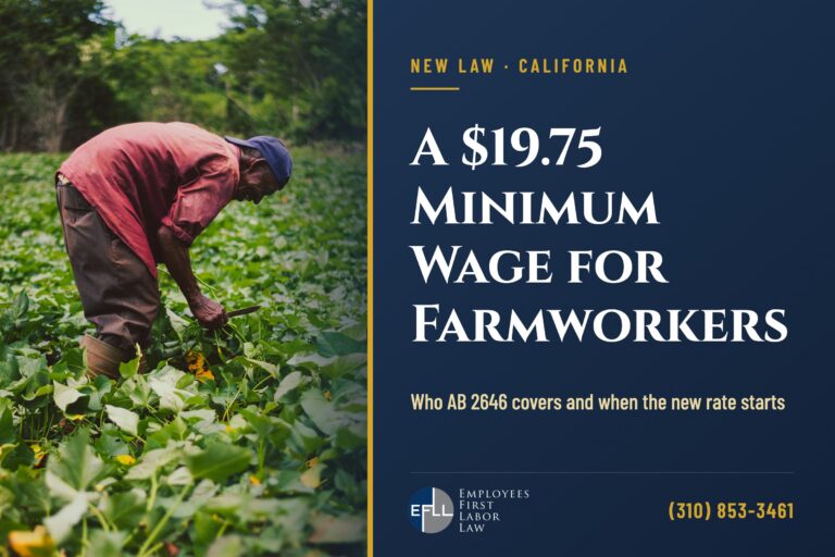Farmworker harvesting crops in a field, illustrating California’s $19.75 farmworker minimum wage under AB 2646