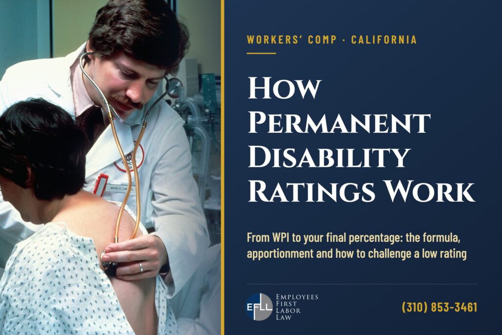 How permanent disability ratings are calculated in California workers’ comp