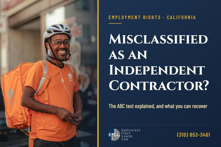 Independent contractor misclassification and the ABC test in California