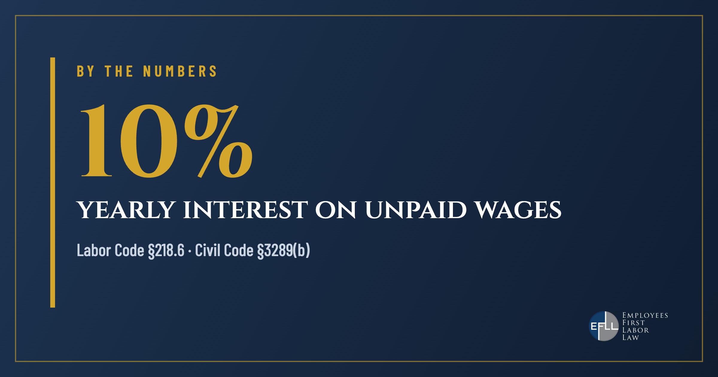 Ten percent yearly interest on unpaid wages in California
