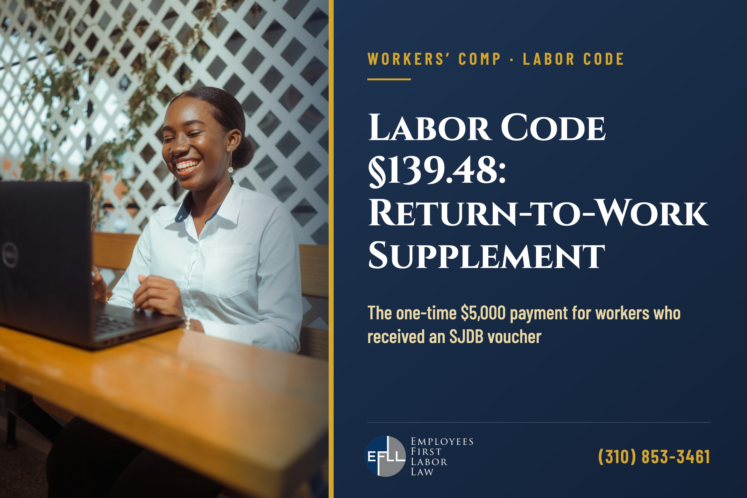 Injured worker applying online for California’s Return-to-Work Supplement under Labor Code 139.48