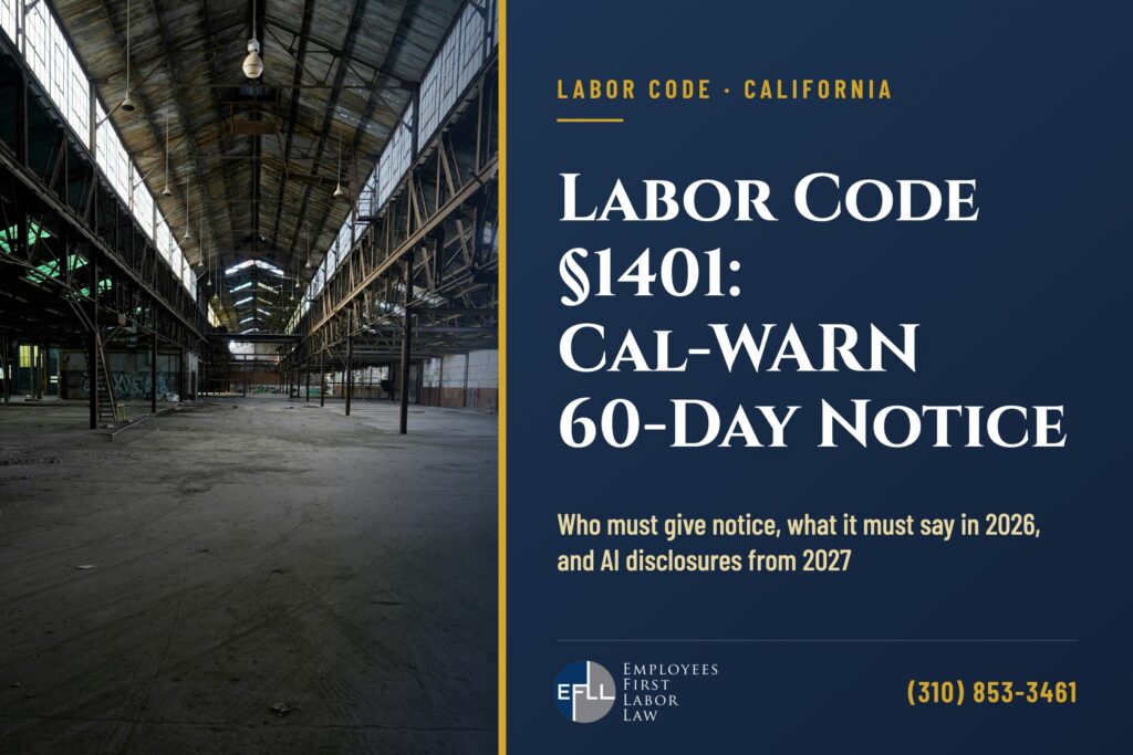 Empty industrial facility, illustrating Cal-WARN layoff and closure notice rules under Labor Code 1401