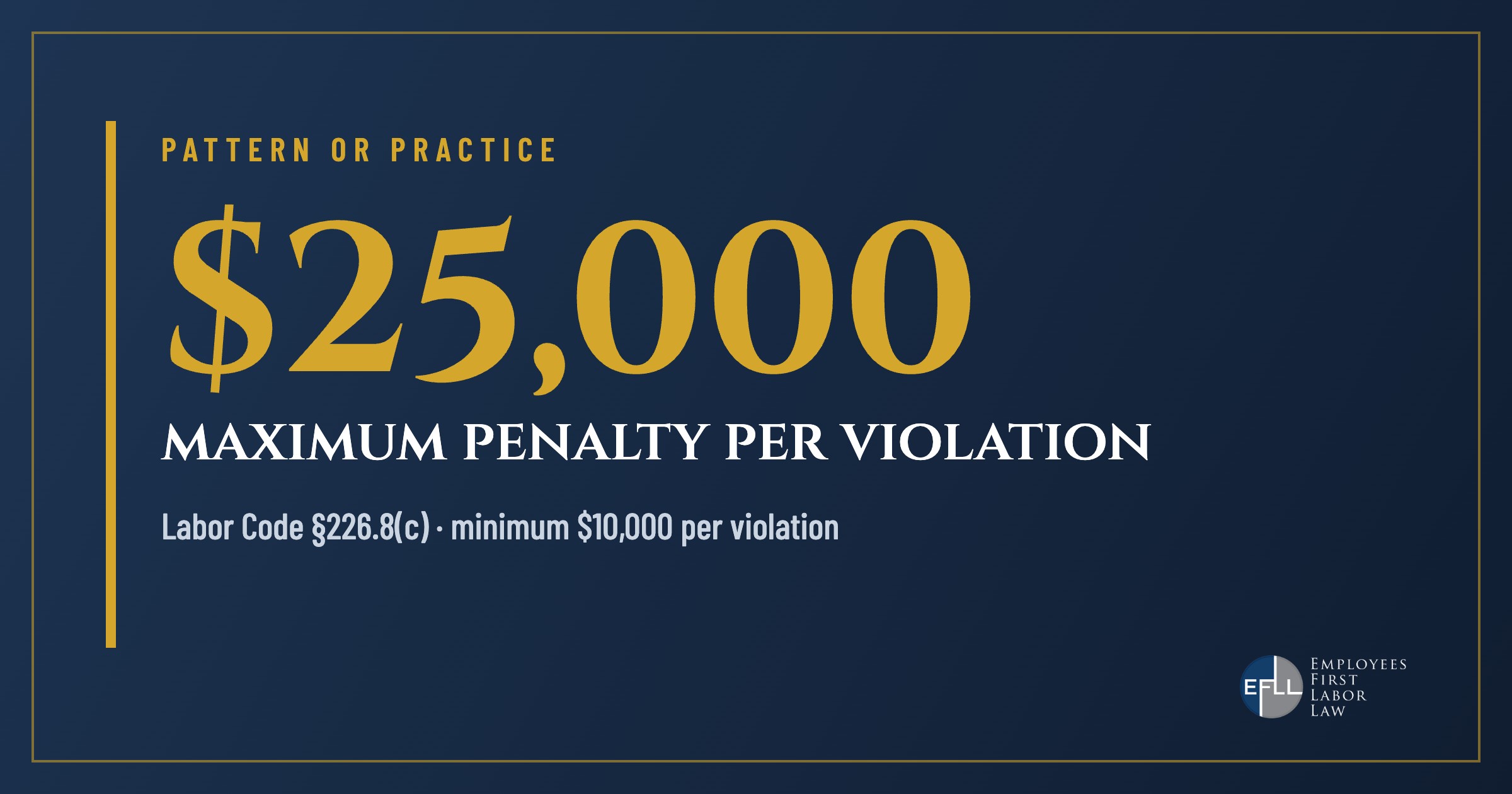 Pattern or practice misclassification penalty up to 25,000 dollars per violation