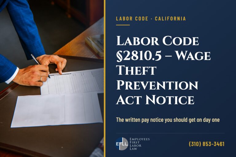 New hire signing employment paperwork, including the California Labor Code 2810.5 pay notice