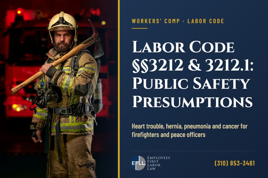 Firefighter in turnout gear, illustrating California’s Labor Code 3212 and 3212.1 presumptions