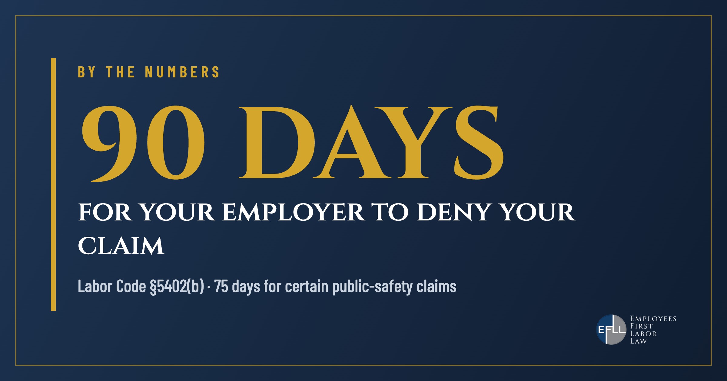 90 days for an employer to deny a workers comp claim under Labor Code 5402