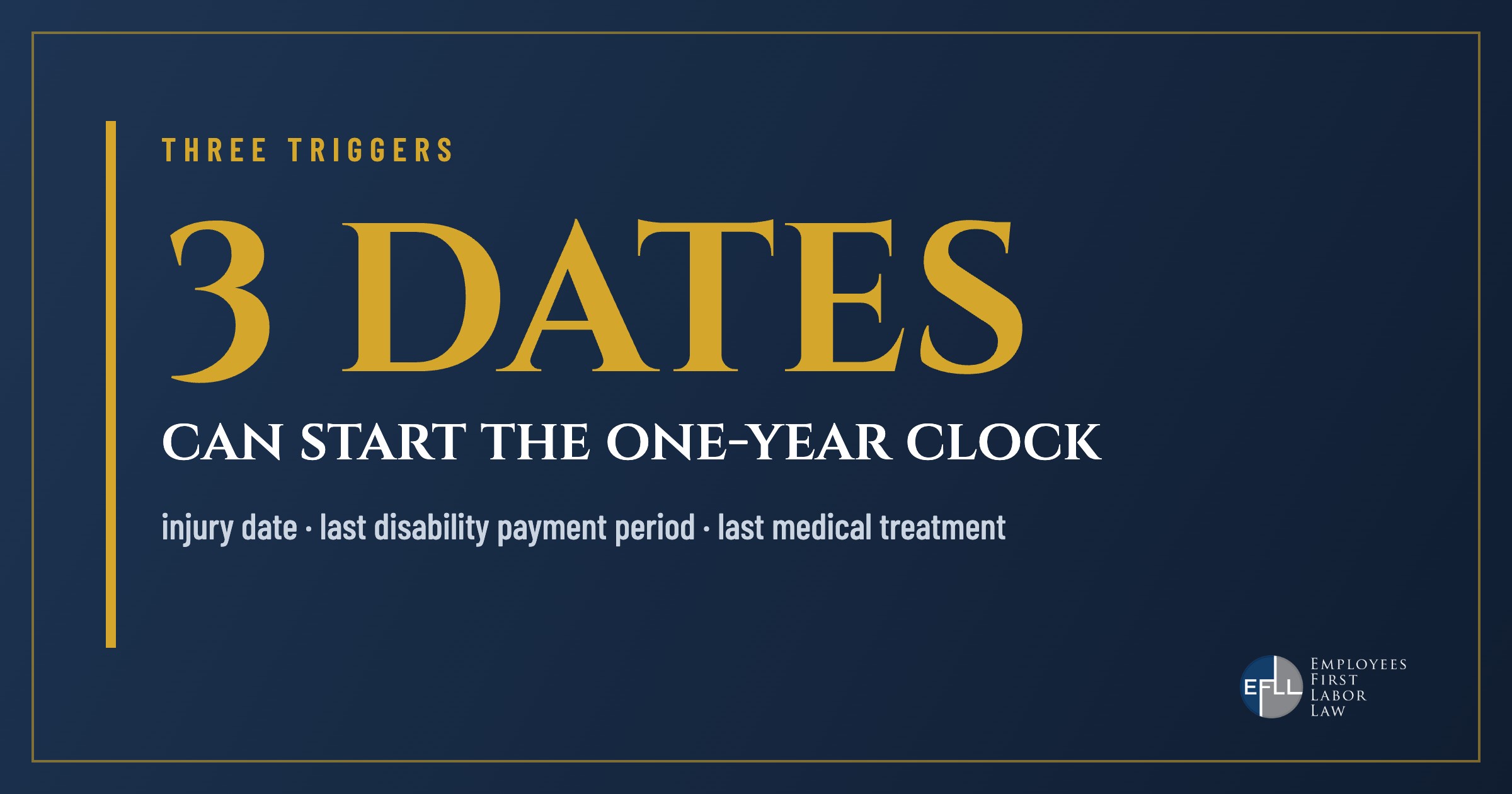 Three dates that start the Labor Code 5405 one-year deadline