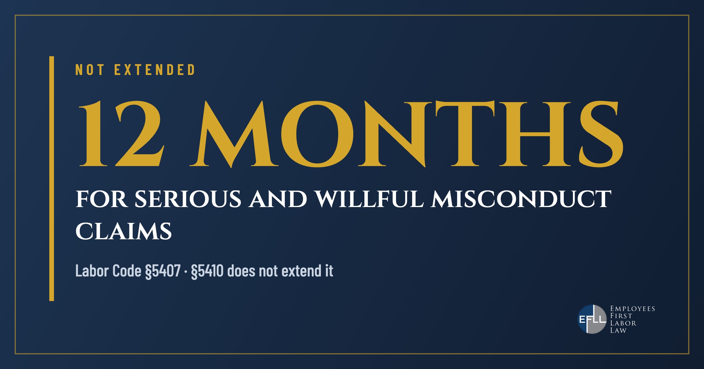 Twelve-month deadline for serious and willful misconduct claims, Labor Code 5407
