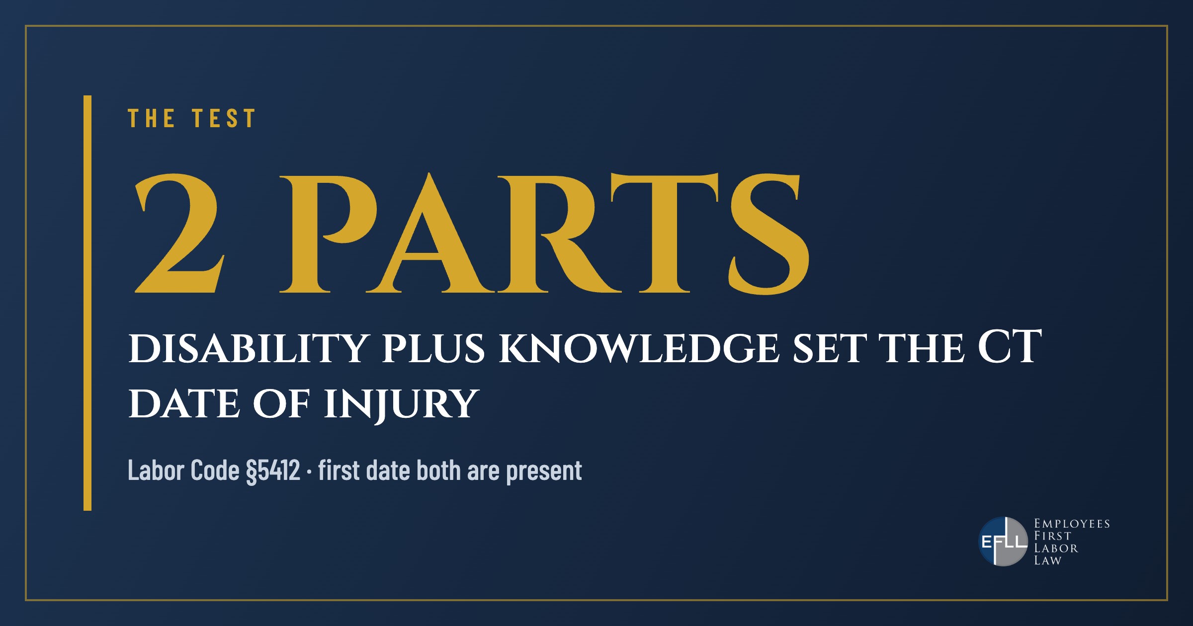Two-part test for the cumulative trauma date of injury under Labor Code 5412