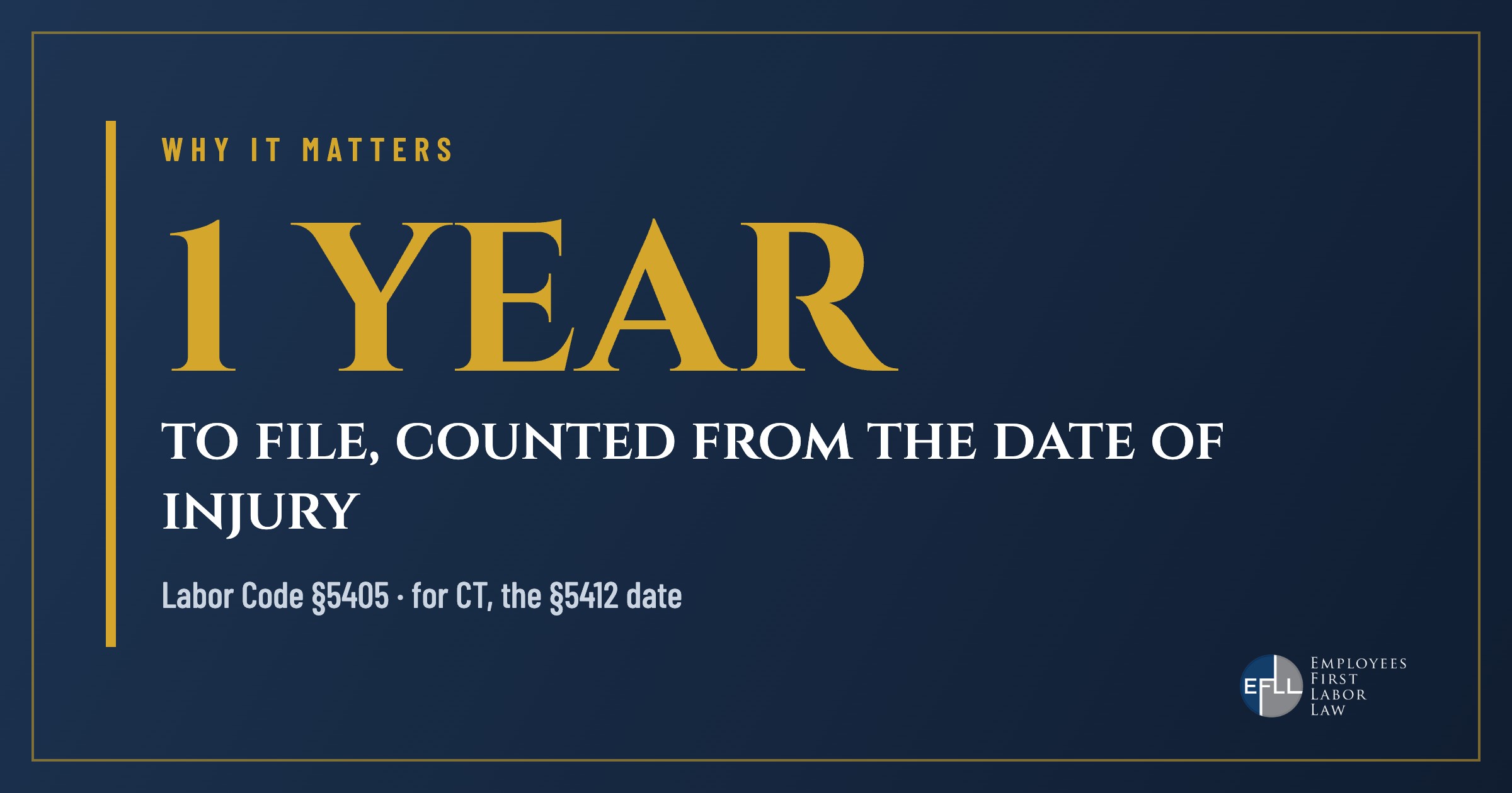 One-year filing deadline counted from the Labor Code 5412 date of injury