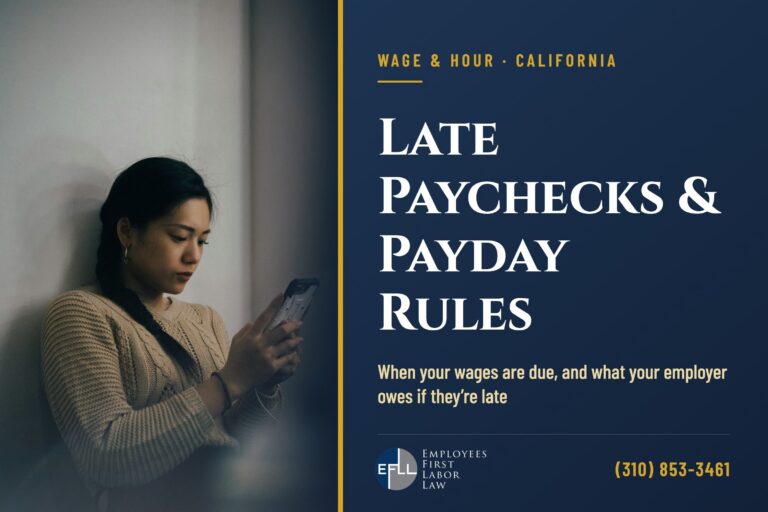 Late paycheck and payday rules in California