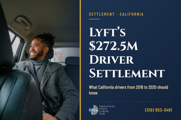 Rideshare driver behind the wheel, illustrating the Lyft driver settlement in California