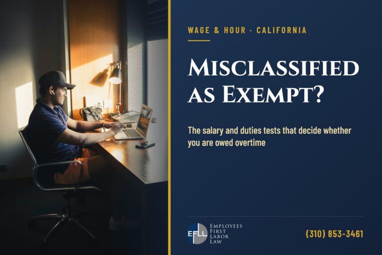 Misclassified as an exempt employee in California: salary and duties tests