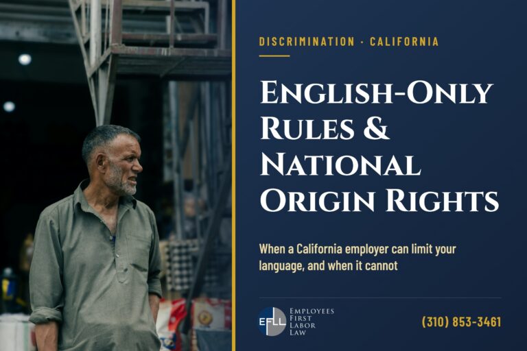 English-only rules and national origin discrimination at work in California