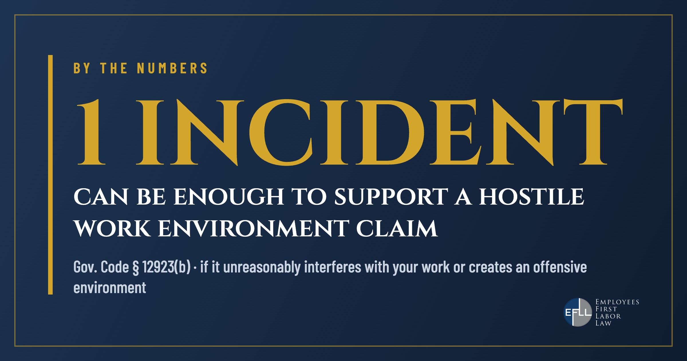One incident of harassment can be enough under Government Code 12923(b)