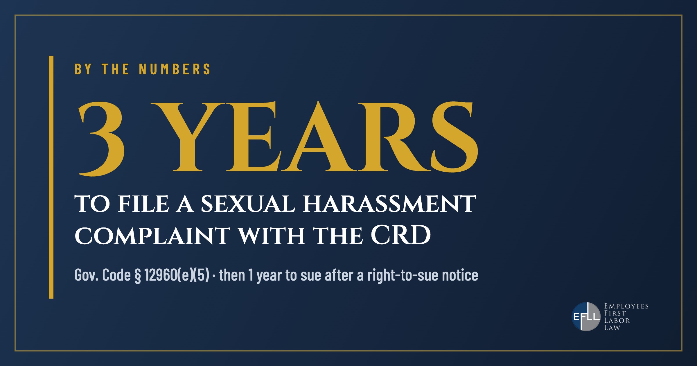 3 years to file a sexual harassment complaint with the California Civil Rights Department
