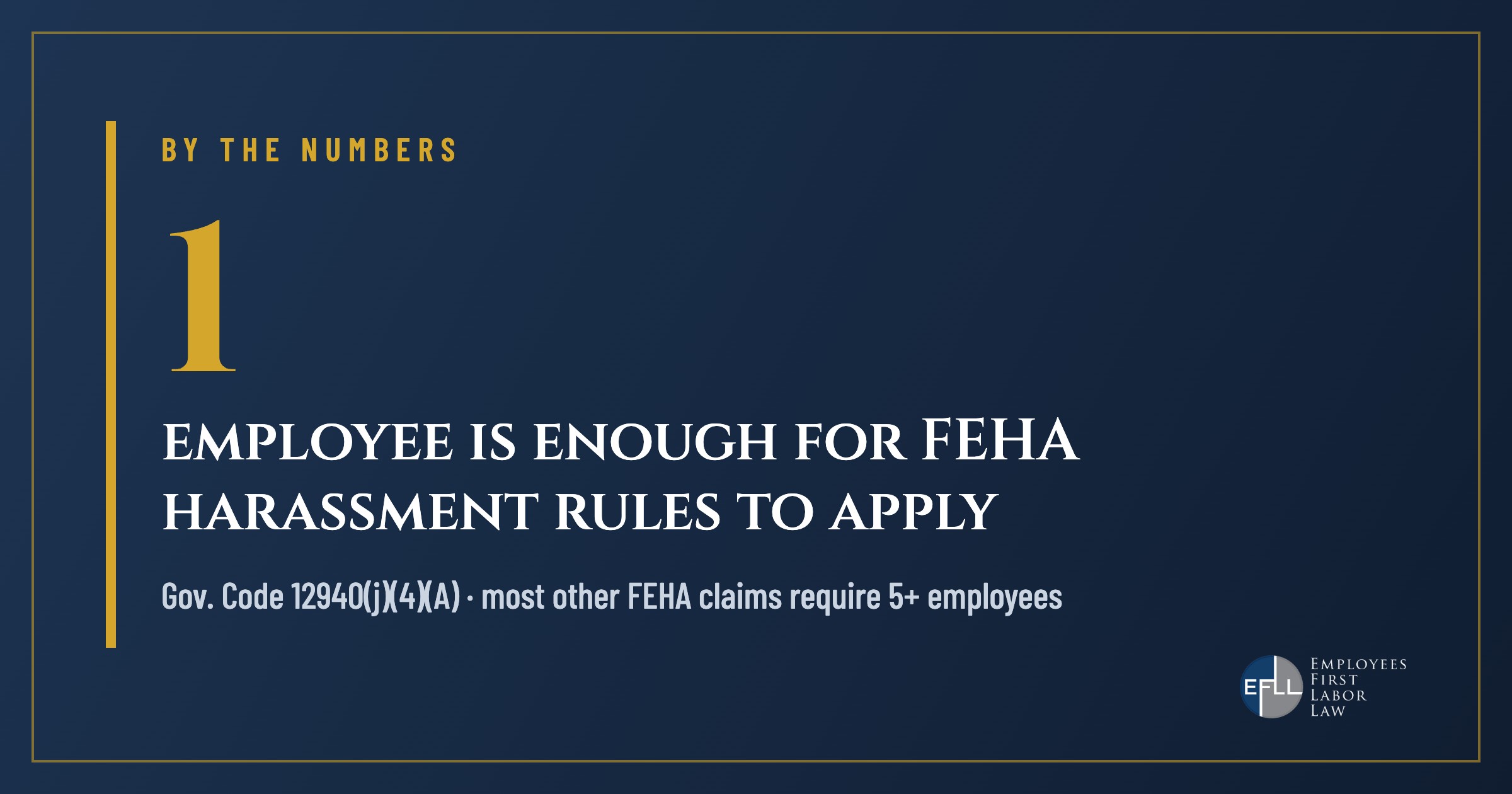 FEHA harassment rules apply to employers with one or more employees