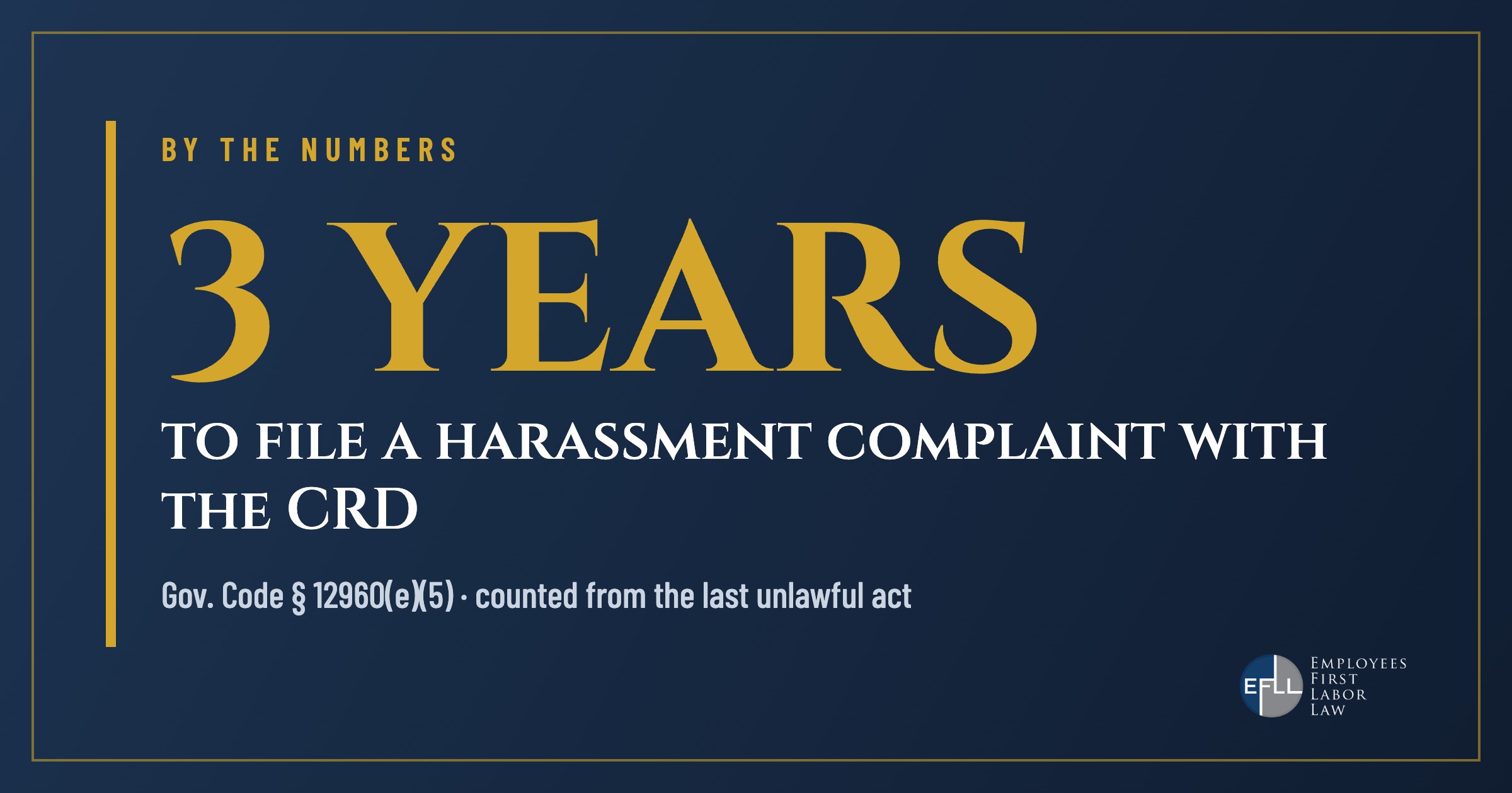 You have 3 years to file a sexual harassment complaint with the California Civil Rights Department