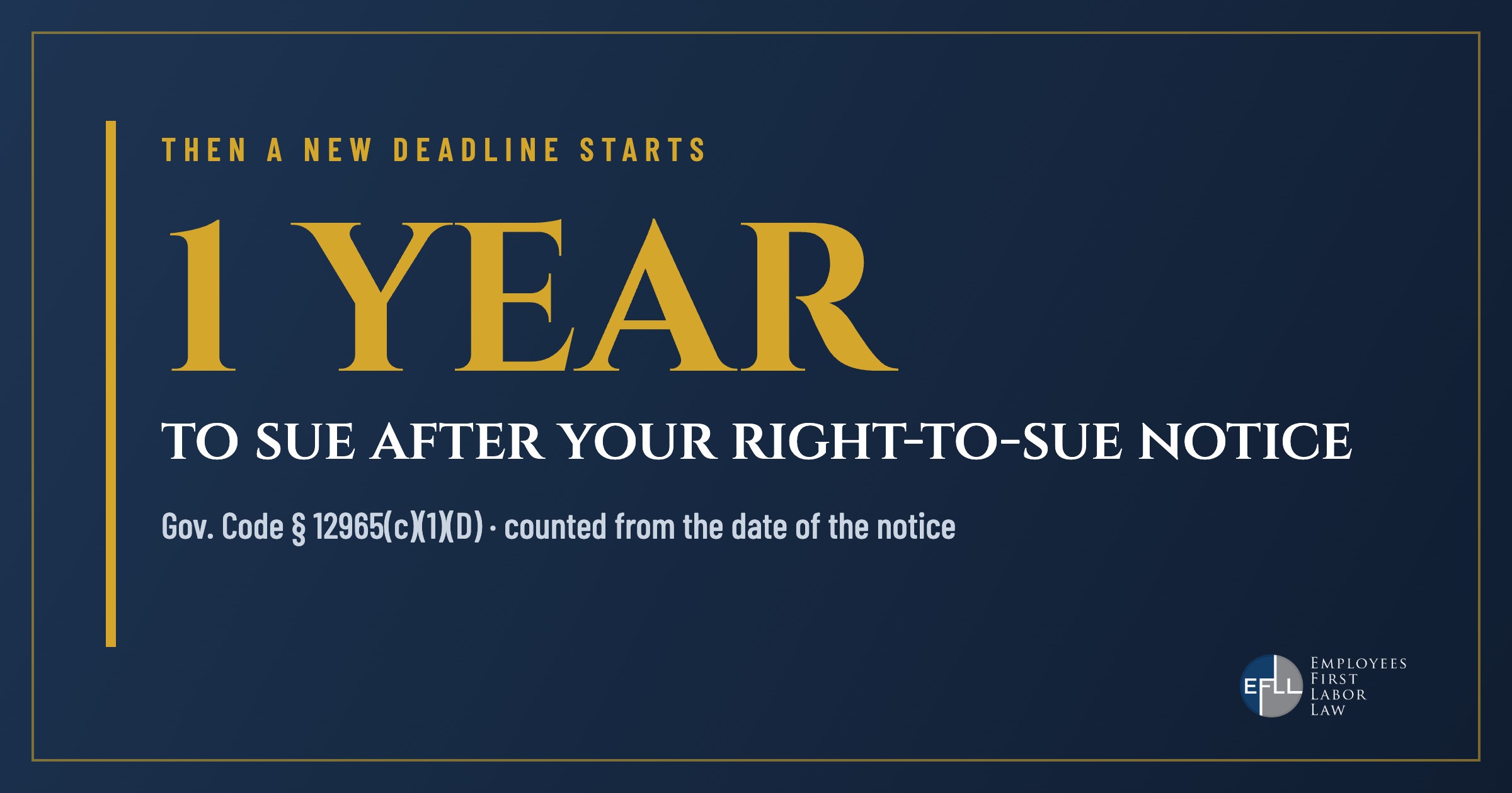 You have 1 year to file a lawsuit after a CRD right-to-sue notice