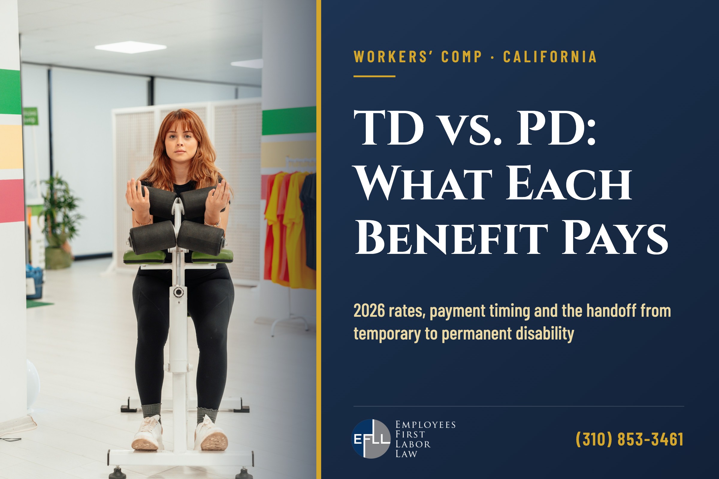 TD vs PD in California workers’ comp: injured worker doing rehabilitation exercises while on temporary disability