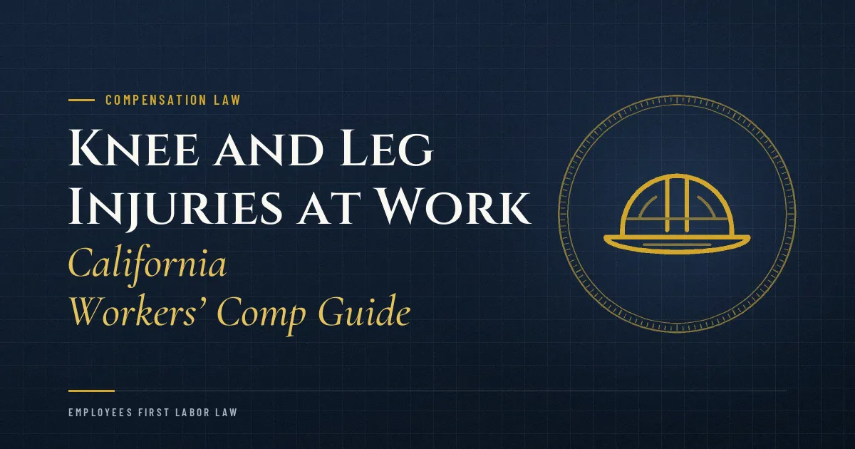 Knee and Leg Injuries at Work: California Workers’ Comp Guide