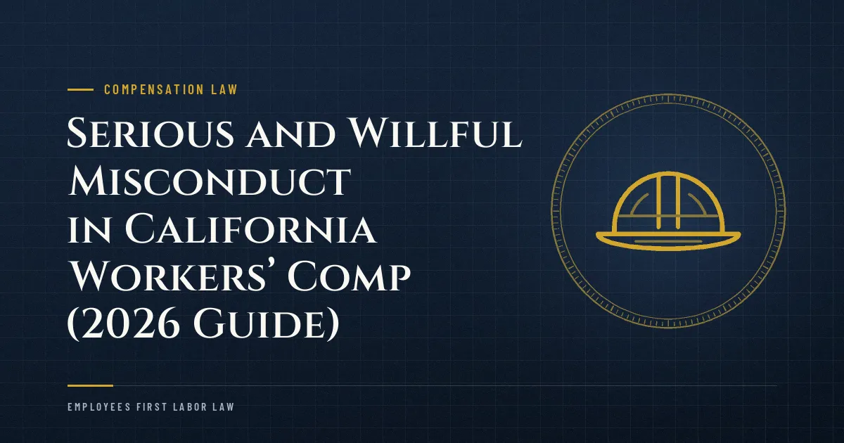 Serious and Willful Misconduct in California Workers’ Comp (2026 Guide)