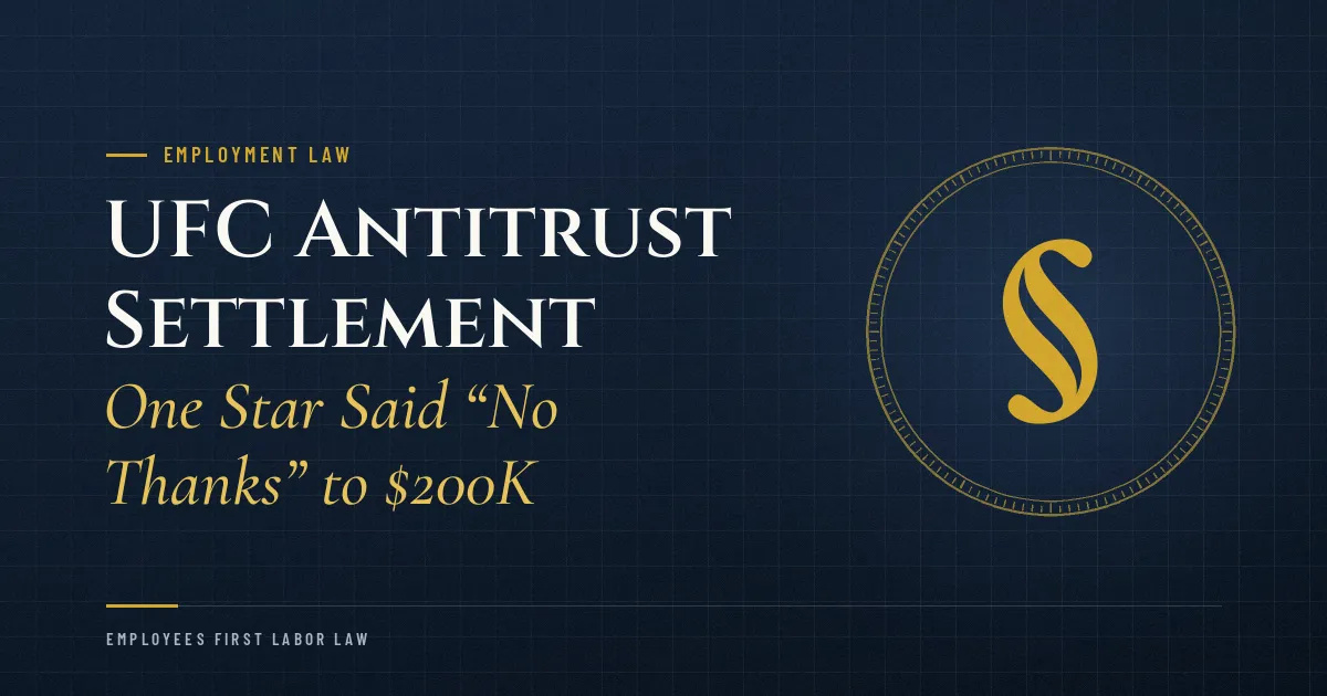 UFC Antitrust Settlement: One Star Said “No Thanks” to $200K