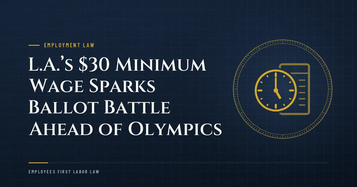 L.A.’s $30 Minimum Wage Sparks Ballot Battle Ahead of Olympics