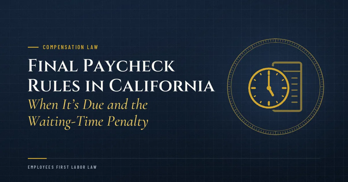 Final Paycheck Rules in California: When It’s Due and the Waiting-Time Penalty