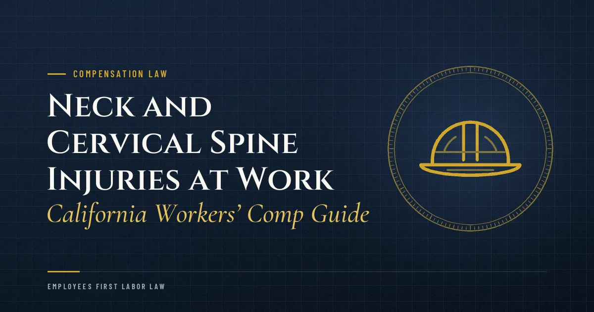 Neck and Cervical Spine Injuries at Work: California Workers’ Comp Guide
