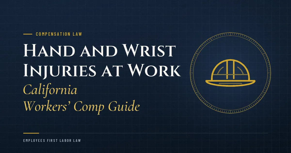 Hand and Wrist Injuries at Work: California Workers’ Comp Guide