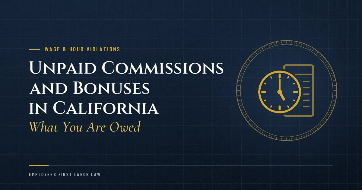 Unpaid Commissions and Bonuses in California: What You Are Owed