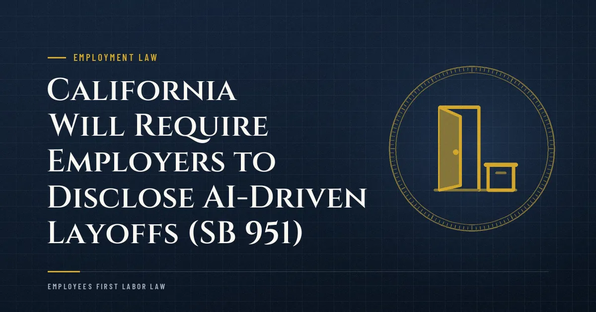 California Will Require Employers to Disclose AI-Driven Layoffs (SB 951)