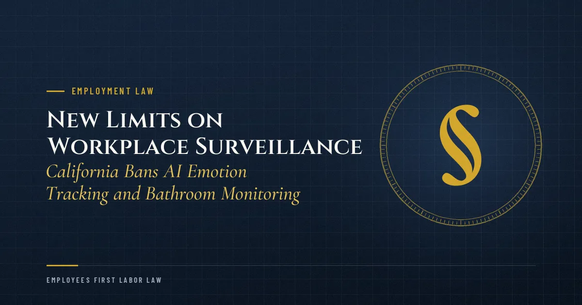 New Limits on Workplace Surveillance: California Bans AI Emotion Tracking and Bathroom Monitoring