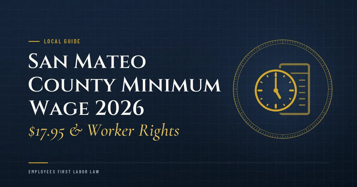 San Mateo County Minimum Wage 2026: $17.95 & Worker Rights