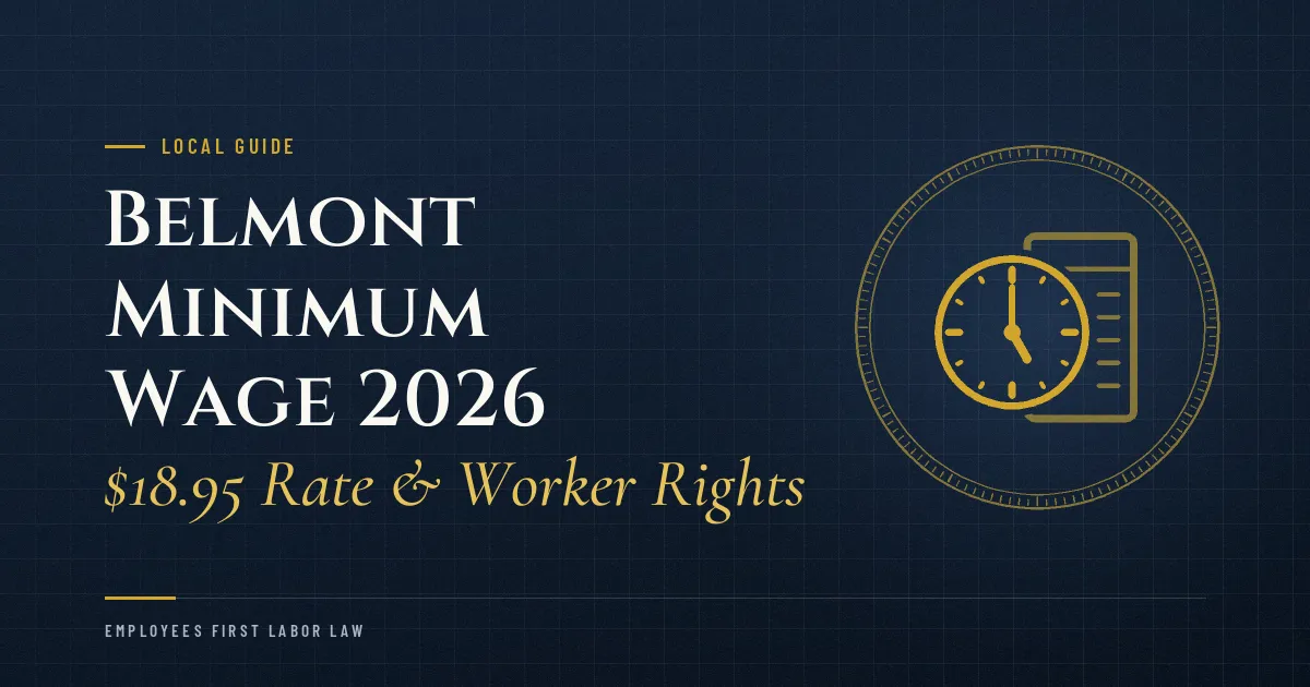Belmont Minimum Wage 2026: $18.95 Rate & Worker Rights
