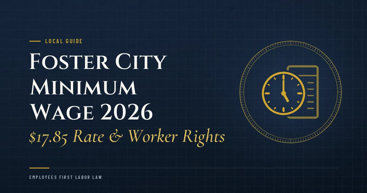 Foster City Minimum Wage 2026: $17.85 Rate & Worker Rights