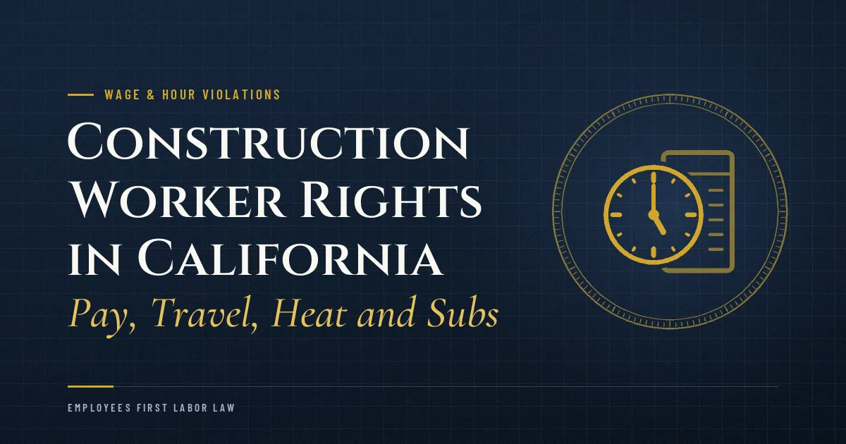Construction Worker Rights in California: Pay, Travel, Heat and Subs