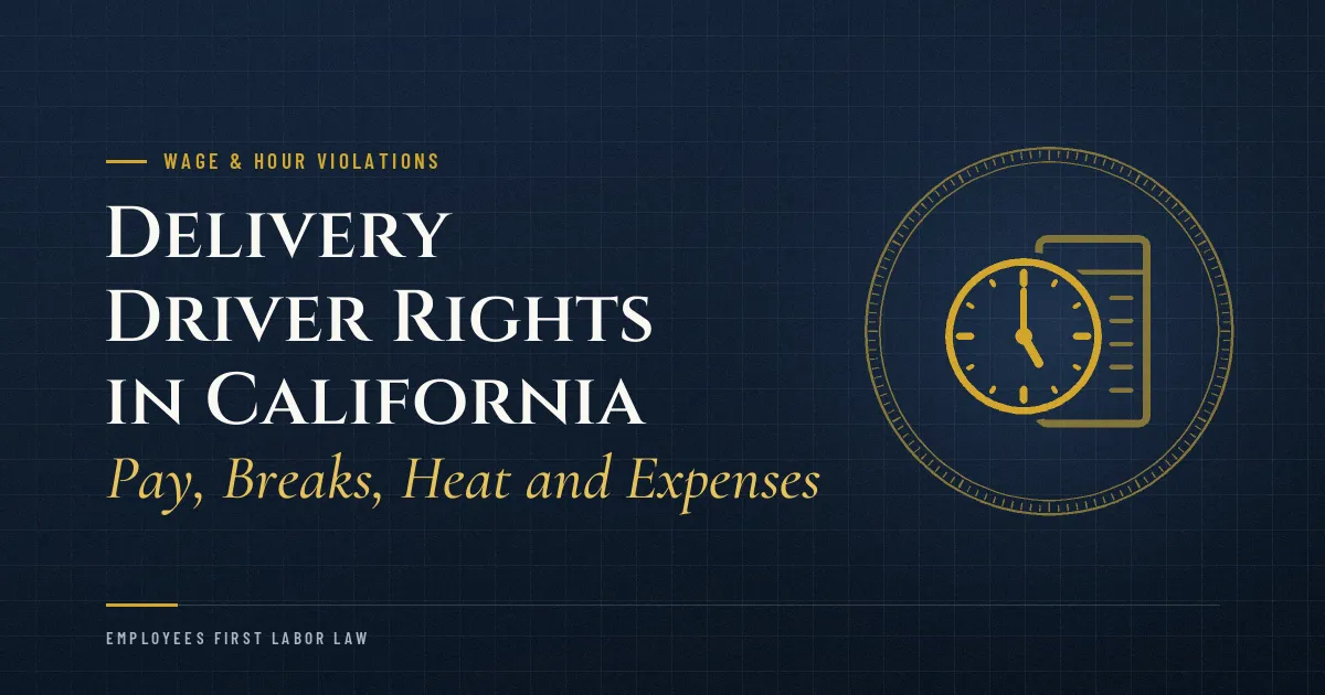 Delivery Driver Rights in California: Pay, Breaks, Heat and Expenses