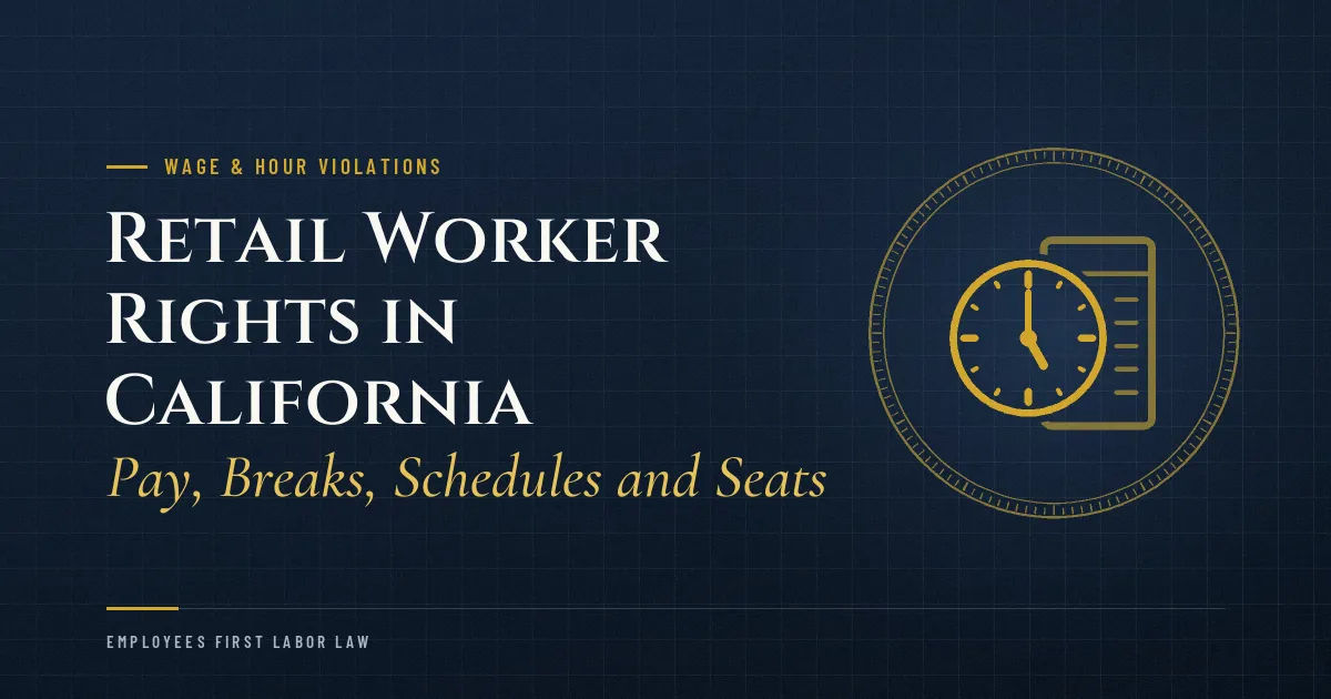 Retail Worker Rights in California: Pay, Breaks, Schedules and Seats