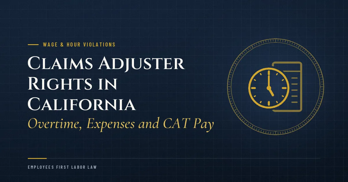 Claims Adjuster Rights in California: Overtime, Expenses and CAT Pay